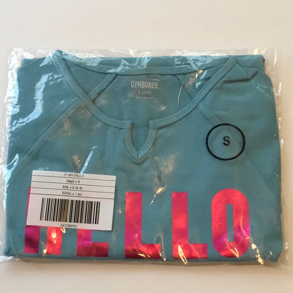 Hello Ciao Hola - Size S (5-6) long sleeve tee NWT - Picture 3 of 5